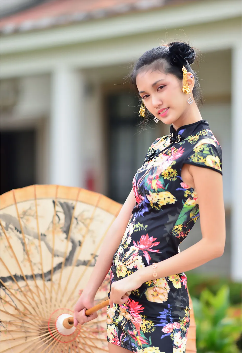 [Mzsock] NO.191 Chen Mengxin short cheongsam high heels beautiful legs street photography#[100P]-58